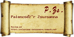 Palencsár Zsuzsanna névjegykártya