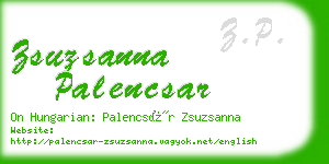 zsuzsanna palencsar business card